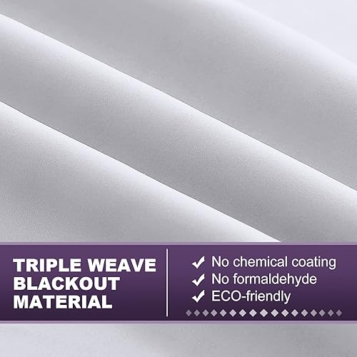 Miniatura 10 de MeilleMaison Paneles de cortina de ventana 100  opacas para dormitorio cortinas de bloqueo de luz completa con forro negro para sala de estar