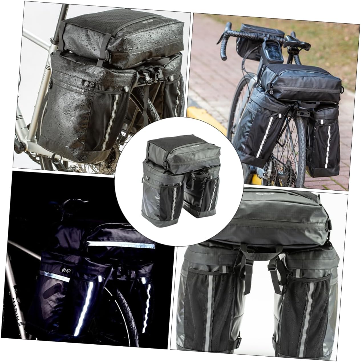 1pc Rear Seat Shelf Bag Capacity Cycling Saddle Bag Bike Pannier for Outdoor Riding