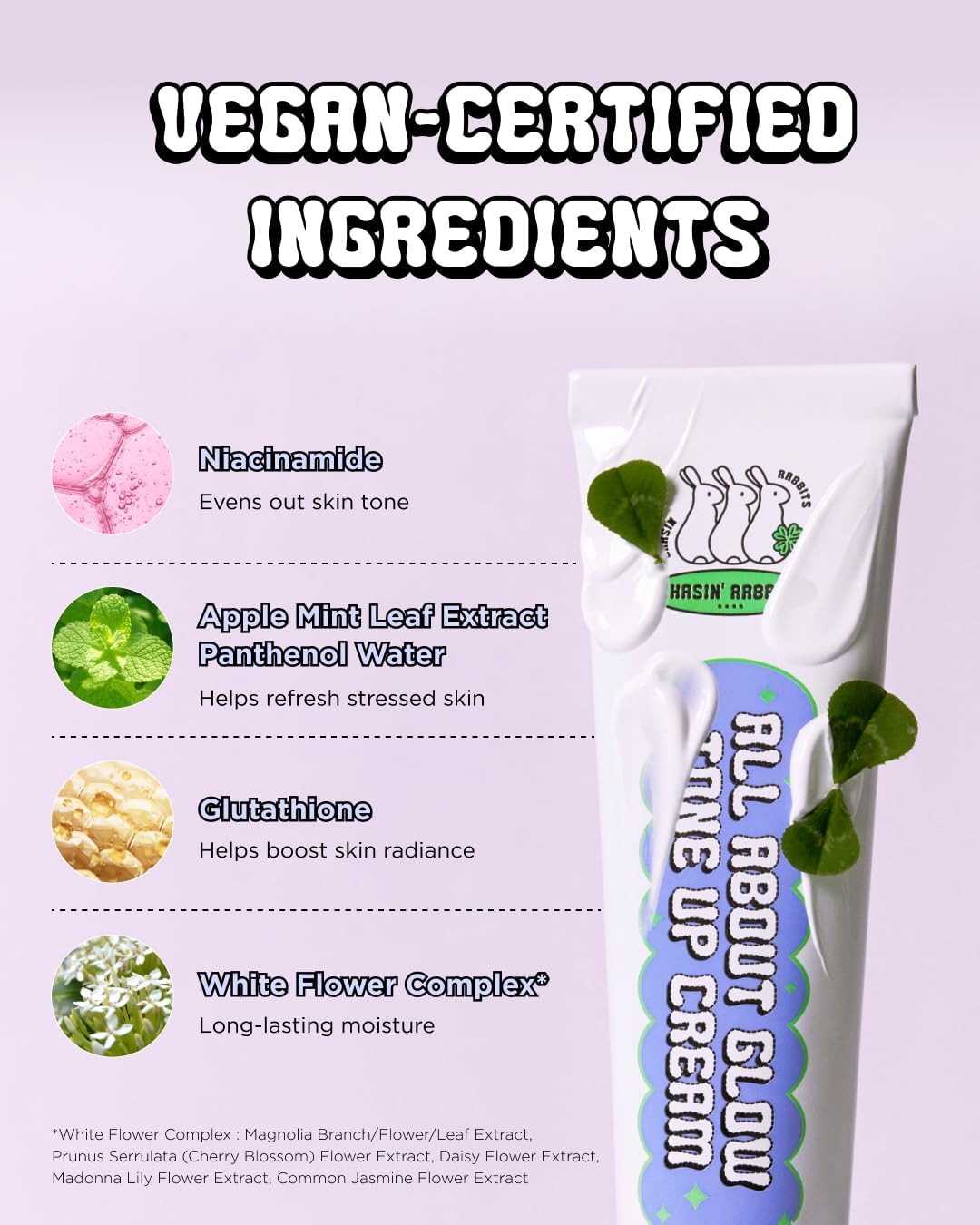 CHASIN' RABBITS All About Glow Tone-up Cream 1.69 fl. Oz, Natural Makeup Base, No Makeup Natural Look, Glow Skin, Long-Lasting Hydrating, Soft Texture, Vegan, Face & Body, K Beauty - Image 4