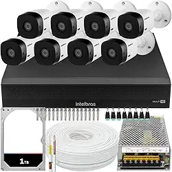 Kit Intelbras 8 câmeras VHL 1120 20m DVR de 16 canais HD 1TB