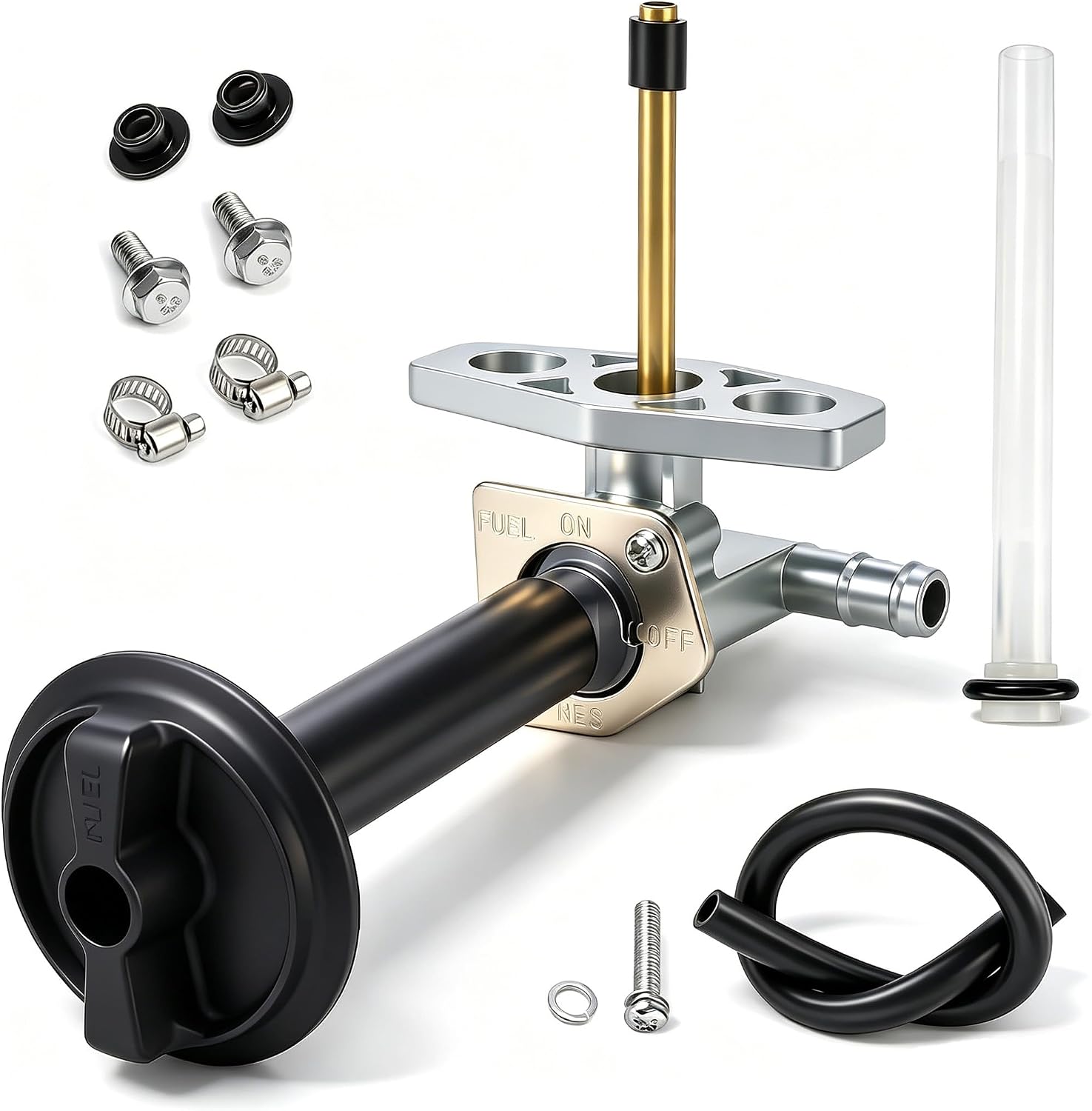Fuel Valve Petcock for Honda Recon 250 1997-2024/ Rancher 350 400 420 / Foreman 400 450 Rubicon 500, for Honda TRX250 TRX350 TRX400 TRX420 TRX450 TRX500 Shutoff Tank Switch Cock Lines Lever Screw