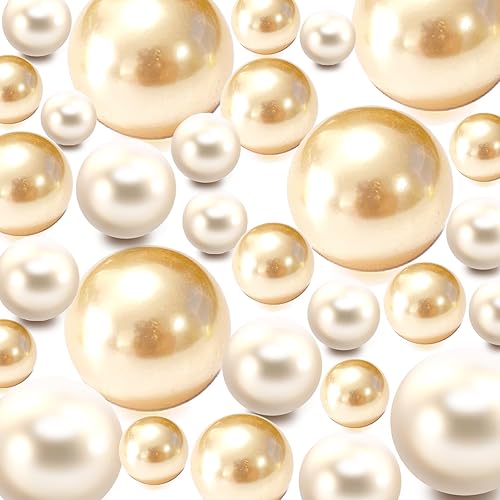 200 piezas de perlas flotantes sin agujero y 2300 piezas de cuentas transparentes, cuentas flotantes de perlas para jarrones, velas flotantes,