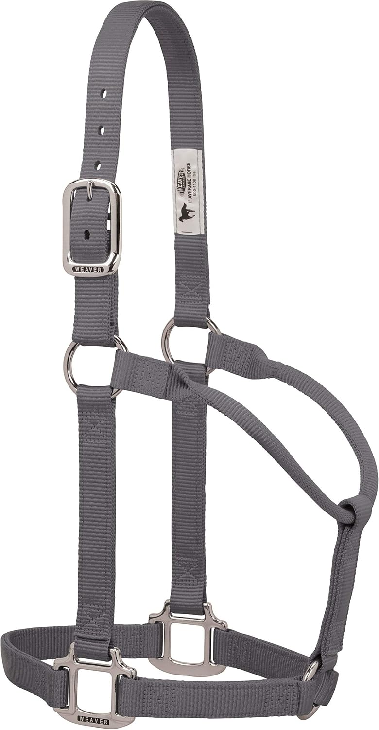 Weaver Leather Original Non-Adjustable Nylon Halter with Chrome Plated Hardware
