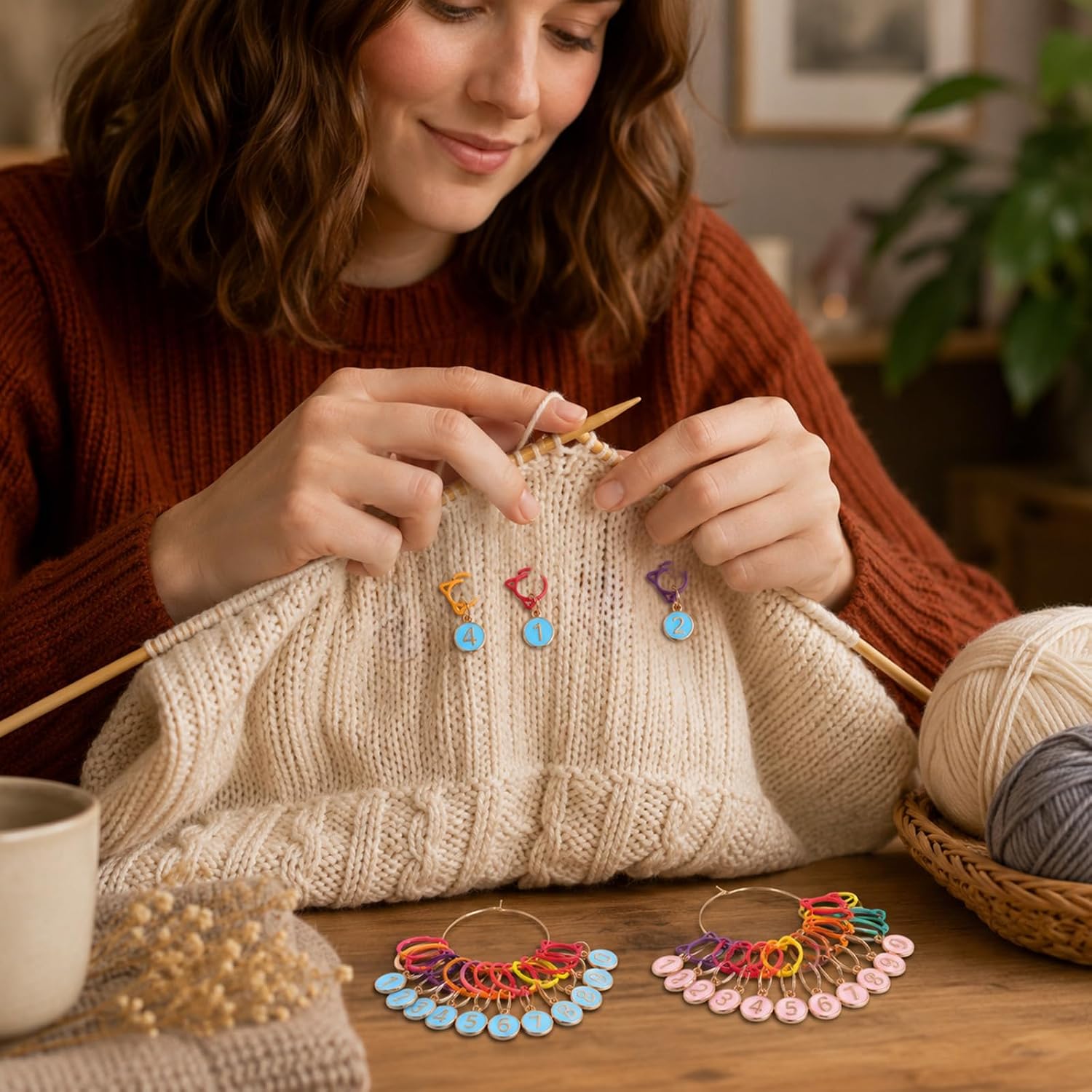 ElevateTech 20Pcs Cat Stitch Markers for Crocheting and Knitting