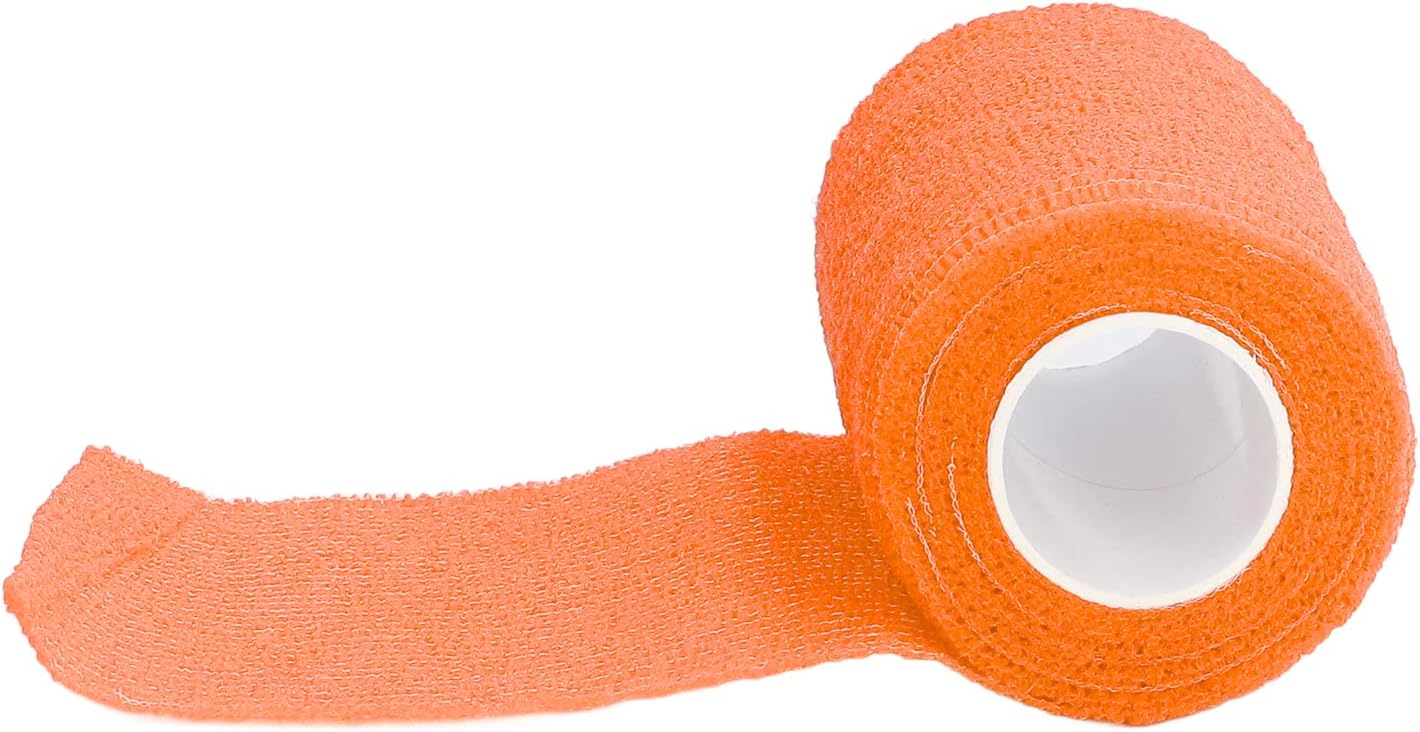 12PCS Self Adhesive Bandage, Natural Latex Elastic Self Adhesive Wrap, Bandage Wrap for Cows,Dogs, Horses, Cats and Other Pets(Orange)