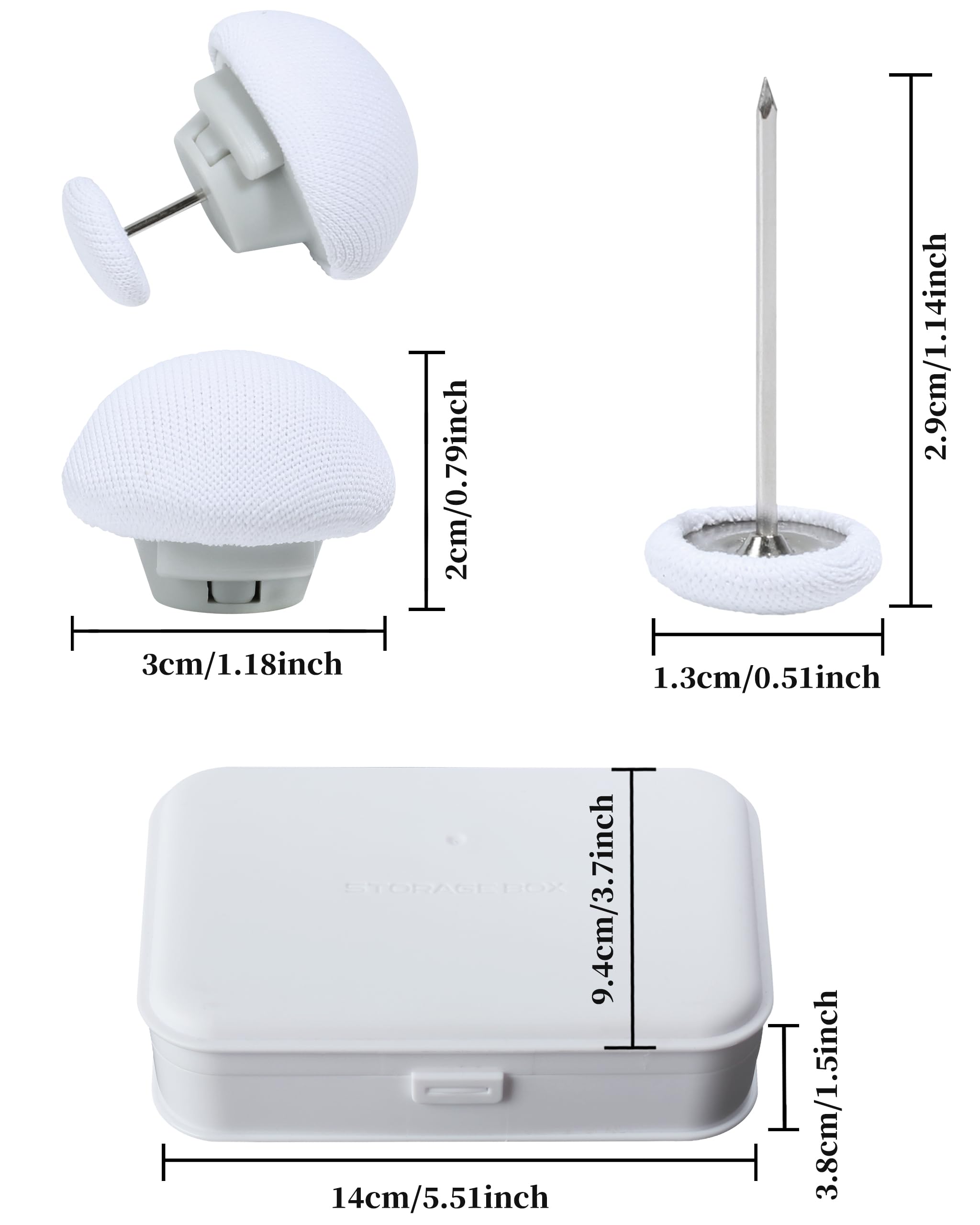Juego de 16 clips de edredón con material de tela suave para edredón, cojines, cortinas (blanco)