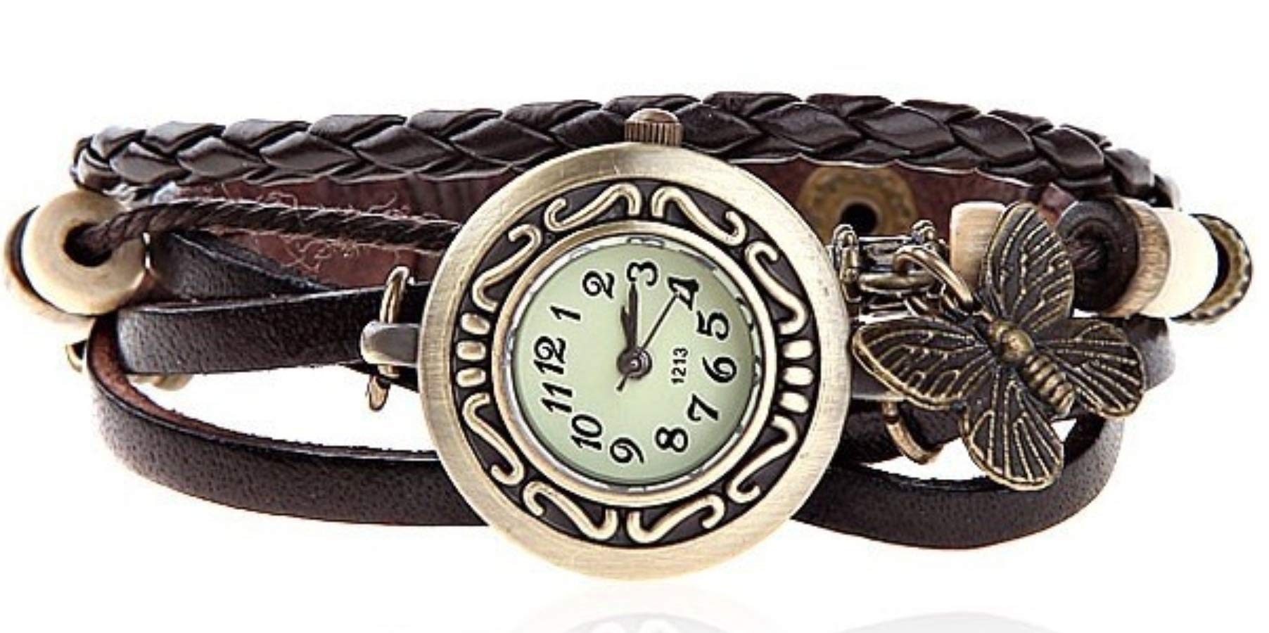 ITHANO - Leather Bracelet Analogue Beige Dial Womens Watch - VINBR01 (B07TQSWLVC) Amazon Price History, Amazon Price Tracker