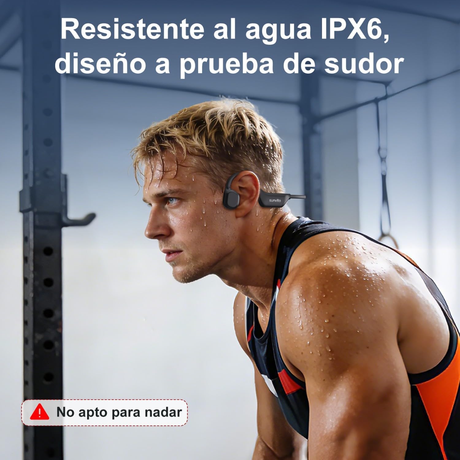 Auriculares Conduccion Osea Bluetooth 6.0, IPX6 Impermeables Cascos Abiertos Oseos Oído Abierto Bluetooth 6.0 con Mic para Running Ciclismo Fitness 7