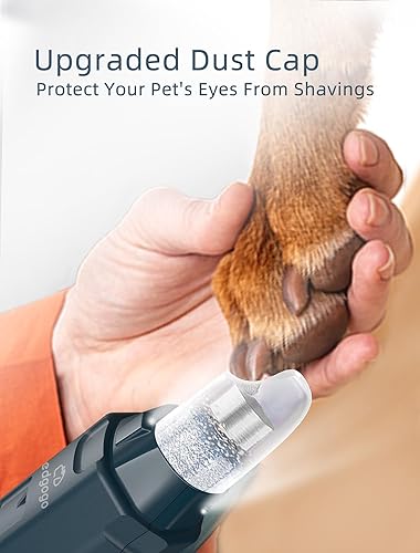 Miniatura 2 de Molinillo de uñas para perros súper silencioso (45 db) de 6 velocidades con 2 luces LED de 12000 RPM y 3 puertos de molienda profesional recargable