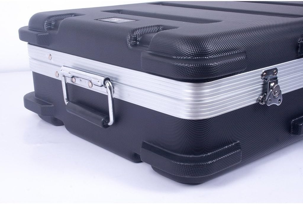 Crossrock CRA861KBK 61 Keys Keyboard Hardshell Case, Custom Inside, with Wheels, Black