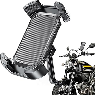 حامل موبايل بزرجينة للدراجة قابل للدوران بزاوية 360° للموتوسيكلات والدراجات الهوائية، حامل هاتف خلوي مضاد للانزلاق للسكوتر الكهربائي وعربات الأطفال والدراجات في الأماكن المغلقة