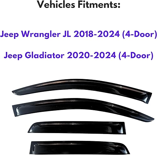 Miniatura 473 de KPY Moldura deflectora de viento con protección contra la lluvia compatible con Mazda CX-3 2016-2021 (CX3), 4 unidades, para ventana lateral