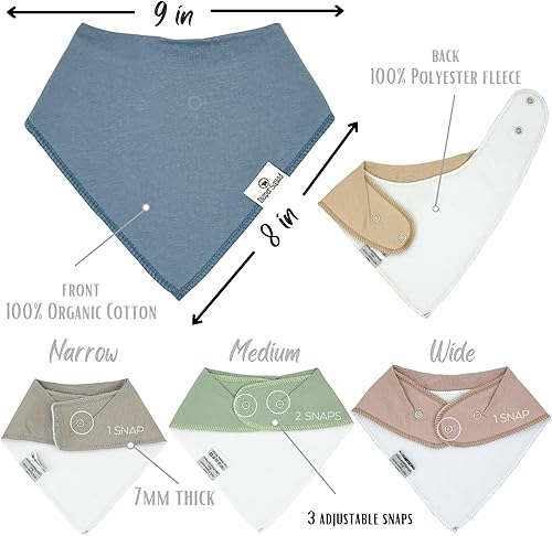 Miniatura 3 de DiaperSquad's Baby Bibs for Drooling and Teething, Bibs for Boys, Baby Girl - Solid Cotton Baby Drool Bibs Tenue,Básicos,Brights,Oscuros