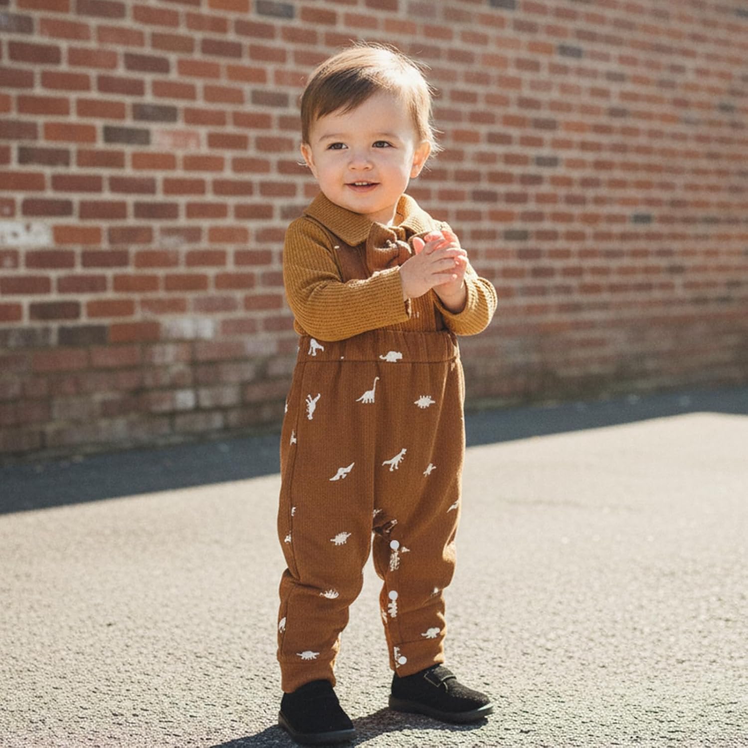 Twopumpkin Winter Baby Boy Clothes Newborn 3 6 9 12 Months Long Sleeve Romper Overall Onesie Waffle Knit Jumpsuit Warm Outfit - Image 3