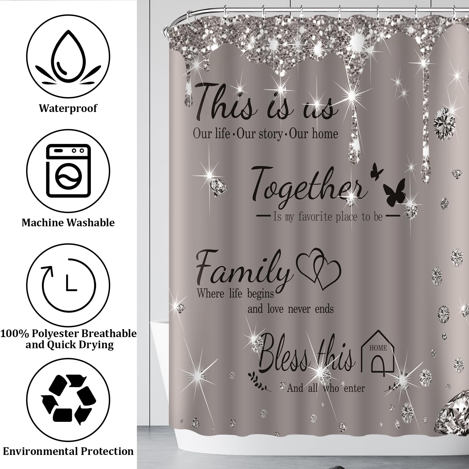 zuanshihui - Set di tende da doccia