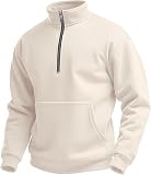 Elneeya Half Zip Pullover Men Waffle Knit – Quarter Zip Henley Style：Designed with a 1/4 zip