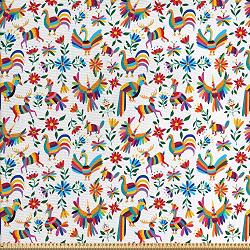 ABAKUHAUS Mexicano Tela por Metro, La İnspiración Natural Arte, Decorativa para Tapicería y Textiles del Hogar, 1M (148x100cm), Multicolor