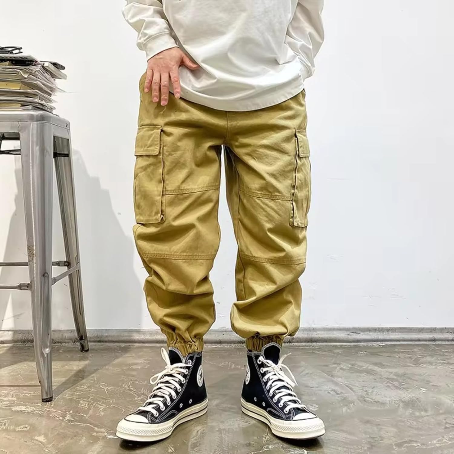 Japanese Streetwear Cargo Pants Men Harajuku Casual Tactical Jogging Pants Korean Trousers Joggers
