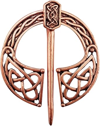 XGALA Viking Brooch Pin Clasp Clothes Cloak Pin Celtic Shawl Scarf Brooch Jewelry for Women Girls
