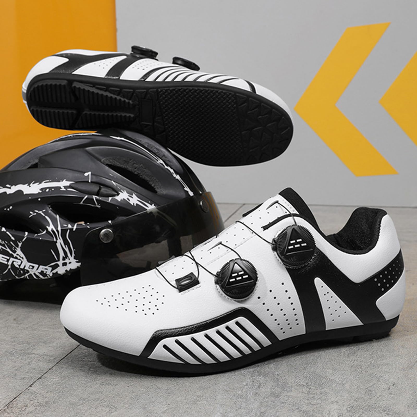 Fahrradschuhe Herren Mit Gummisohle Atmungsaktive Rennrad Und MTB Schuhe rutschfeste No-Lock Sportschuhe Mountainbike Schuhe