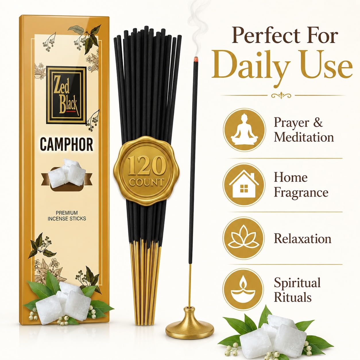 Amazon.com: Camphor Incense Sticks – 120 Count| Premium Hand