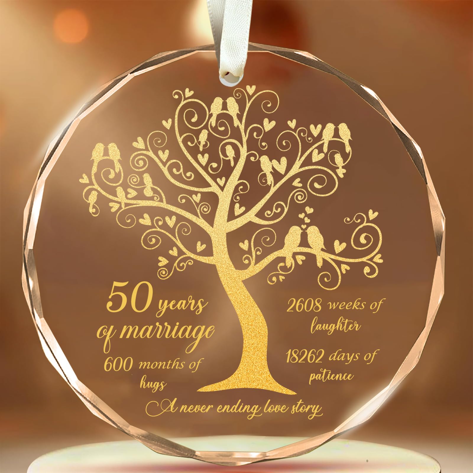 50th Wedding Anniversary Ornament, 50th Anniversary Wedding Gift, 50 Years As Mr. & Mrs. Gift for 50 Years Couple Husband Wife Married Parents
