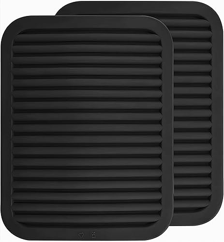 Juego de 2 salvamanteles de silicona para ollas y sartenes calientes, alfombrillas resistentes al calor, almohadillas calientes para encimera de