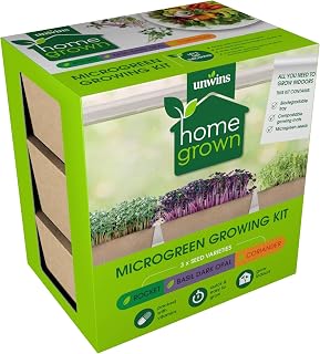 Unwins Windowsill Microgreens Box - Kit de hierbas, color verde