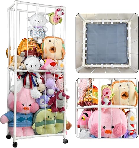 Miniatura 7 de Large Stuffed Animal Zoo Storage Holder,Kids Toy Storage Organizer Shelf Basket,Plush Toy Storage Organizer Shelf for Nursery Play Room Bedroom