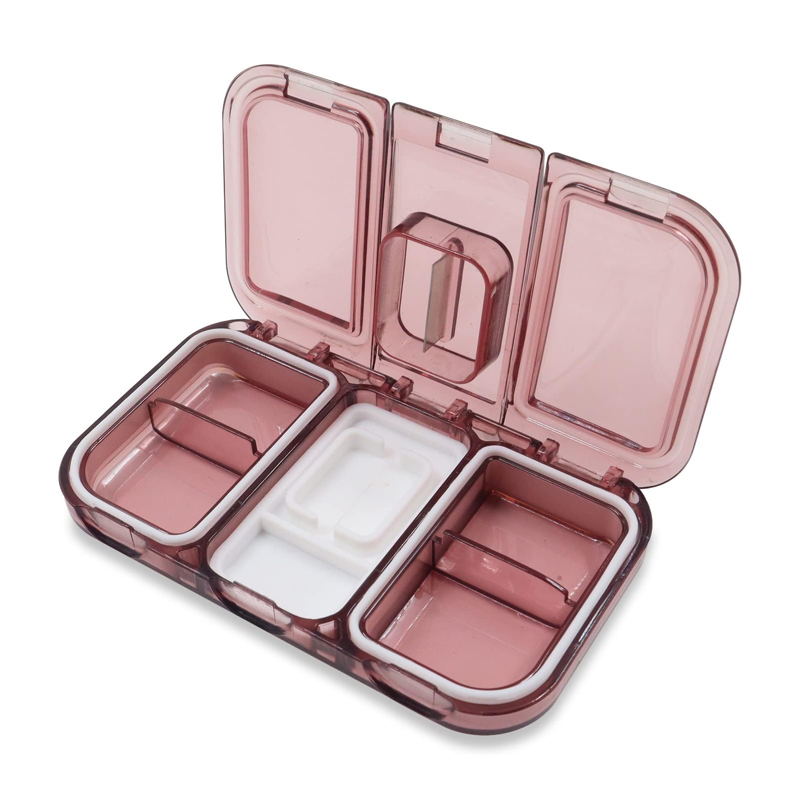 AzoneeSmall Pill Cutter, Pill Splitter Pill Cutter for Small or Large Pills, Cuts Vitamins Tablets, Portable Pretty Pill Crusher for Purse Pocket(Pink)