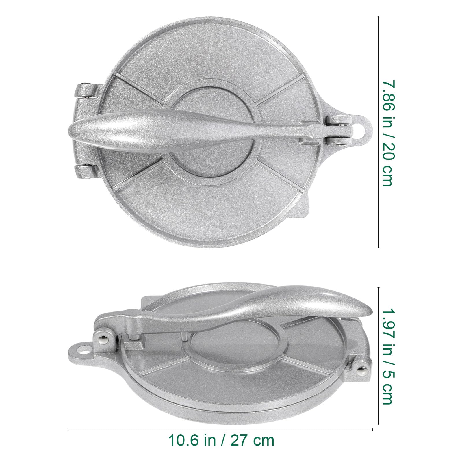 SHINEOFI Pressa Tortilla in Lega di Alluminio Manuale Antiscivolo per Tortillas Empanadas e Pierogies Utensile Cucina Multifunzionale Leggero e Facile da Pulire