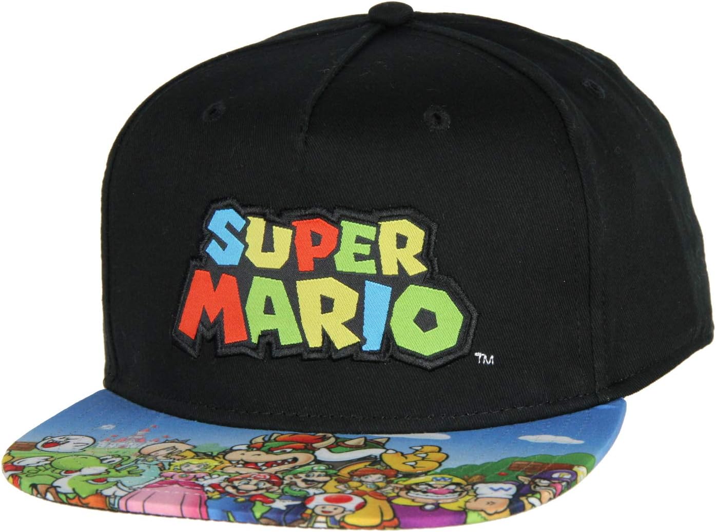 Nintendo Super Mario Youth Embroidered Character Group Boys Adjustable Snapback Hat Baseball Cap Multi