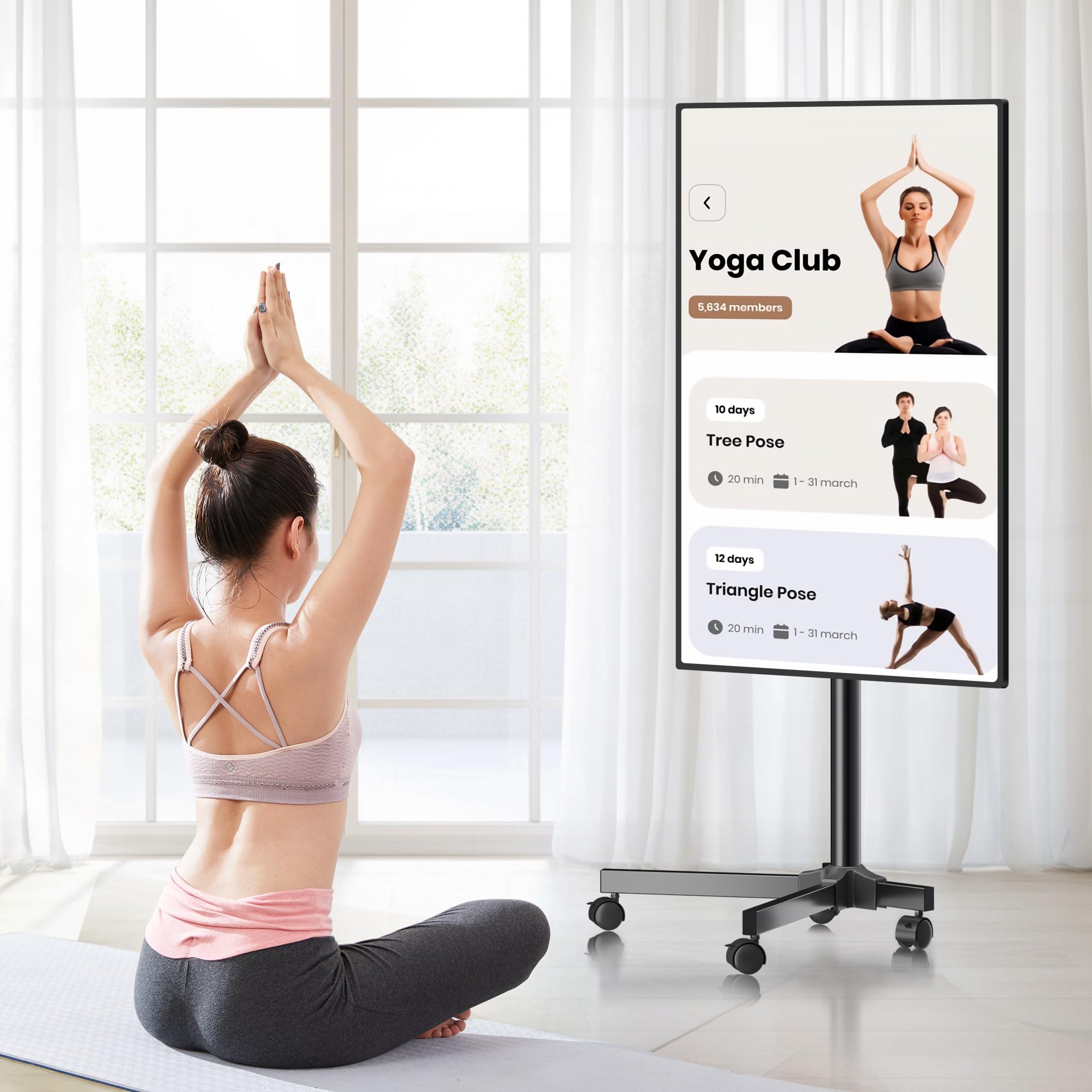 XINLEI Carrello mobile per TV con ruote, per TV piatto/curvo da 13 a 50 pollici, regolabile in altezza a 30 °, supporto portatile per monitor fino a 20 kg, VESA 200 x 200 mm, ML1350