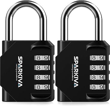 Combination Padlock 2 Pack, Code Padlock Set - Black