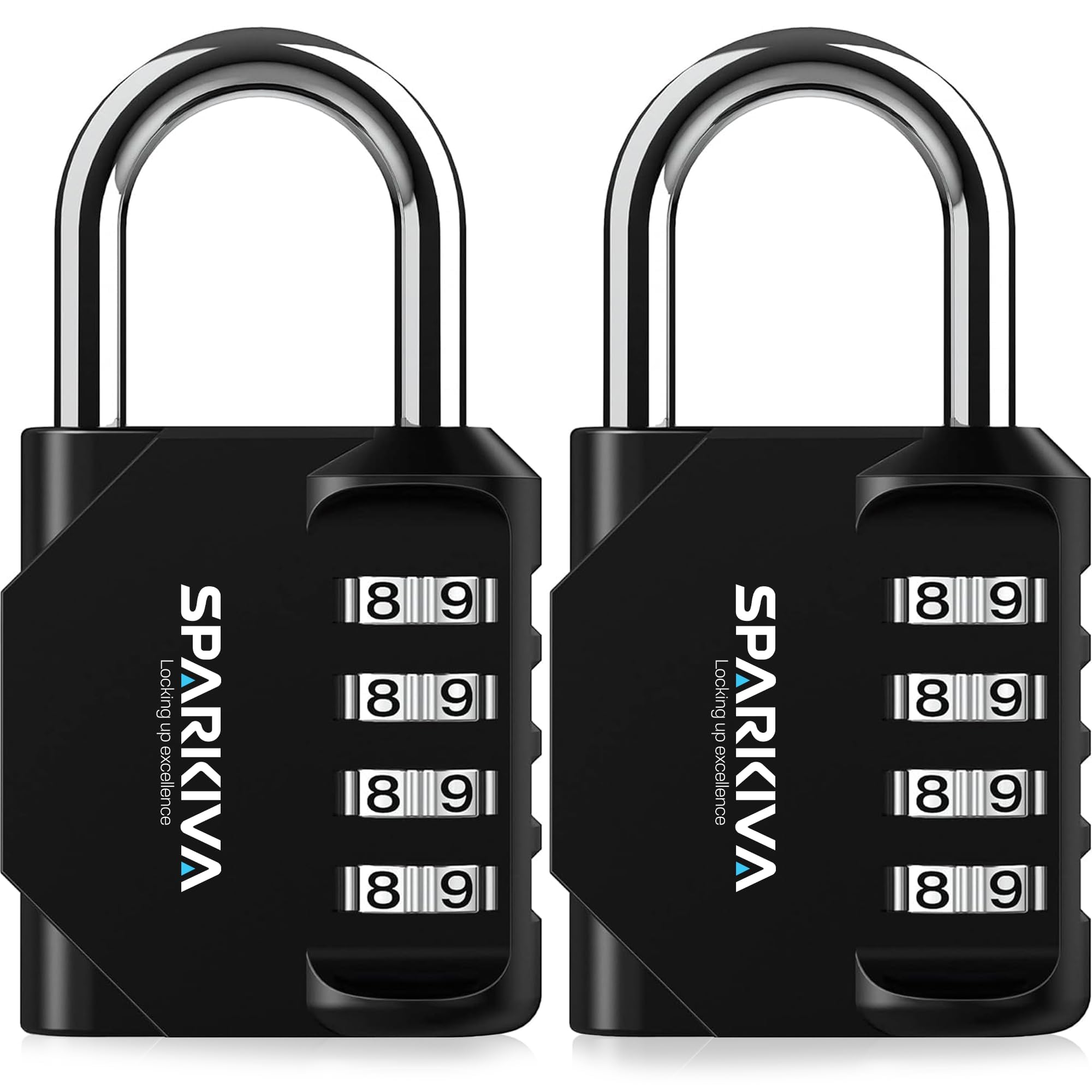 Combination Padlock with Code Pack of 2 Black & Black