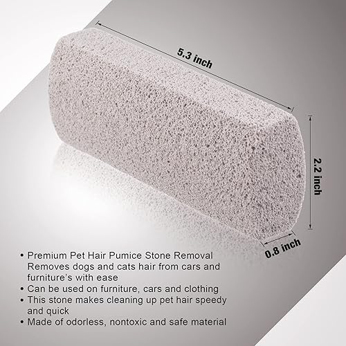 Miniatura 2 de 2 piezas de removedor de pelo de mascotas para depilación de gatos, herramienta de piedra pómez, alfombra de eliminación de piel de perro,