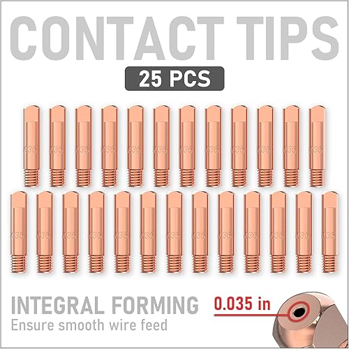 Vista 3 de YESWELDER Punta de contacto de soldadura MIG 11-35 (0.035") para pistolas Lincoln Tweco MIG 100L Mini