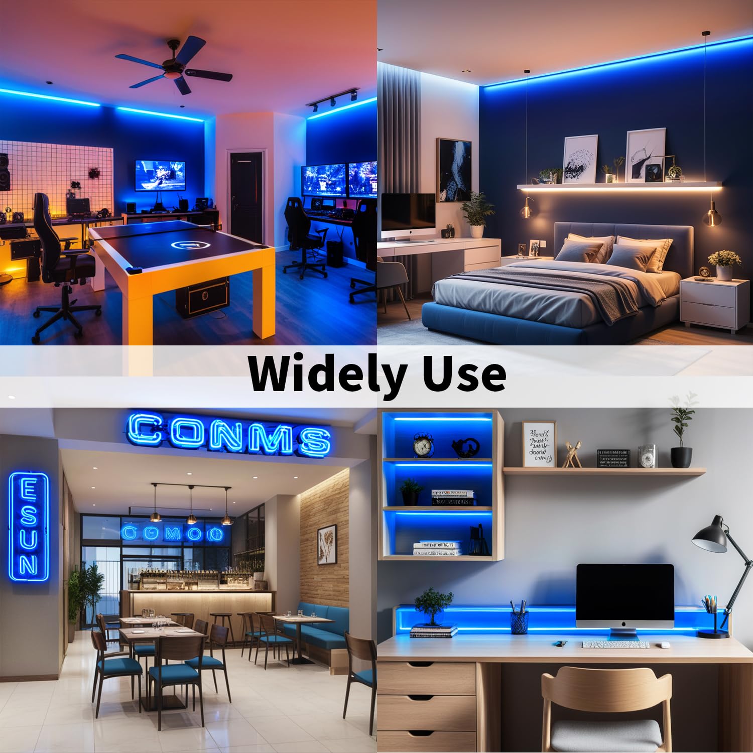 iNextStation Blue LED Strip Light, 10M SMD2835 Cuttable Tape Lights - Image 3