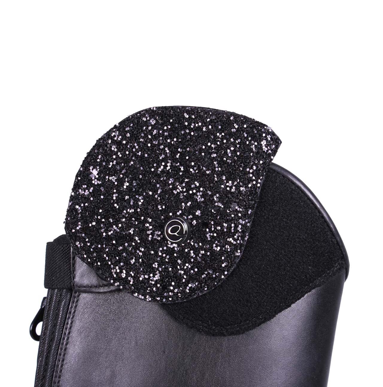 QHP Romy Junior - Botas de equitación (piel, diseño intercambiable), color negro