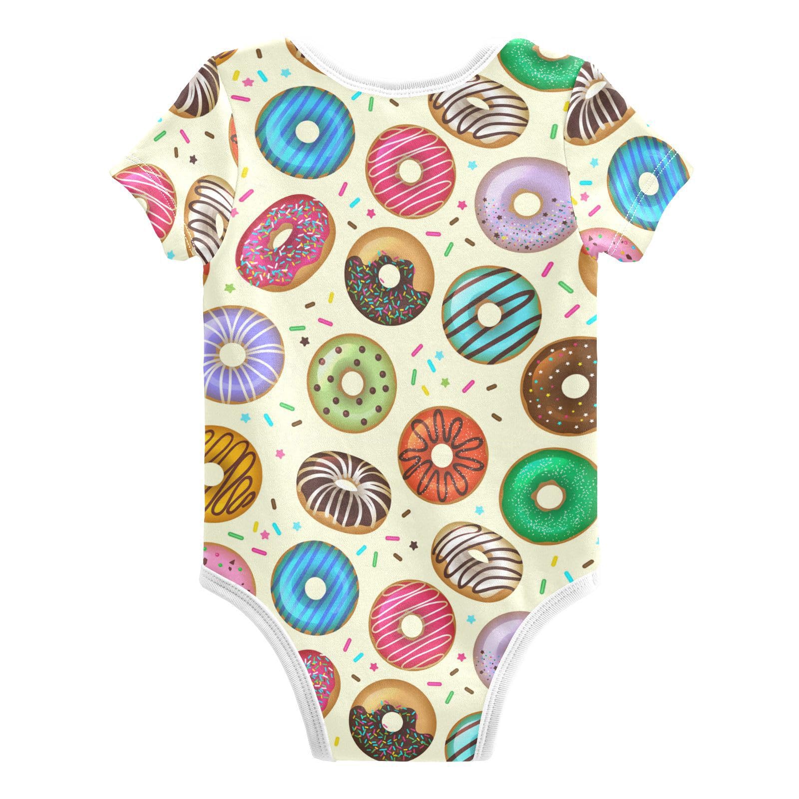 Wusikd Donuts Unisex Baby Bodysuit Cotton Baby Short Sleeve Clothes 3 Months for Boys Girls