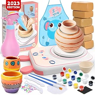 Skirfy Pottery Wheel for Kids-Clay Sculpting Tools & Painting Kit,Girls Toys 8-10,DIY Kits Clay Maker for Beginners with 6...