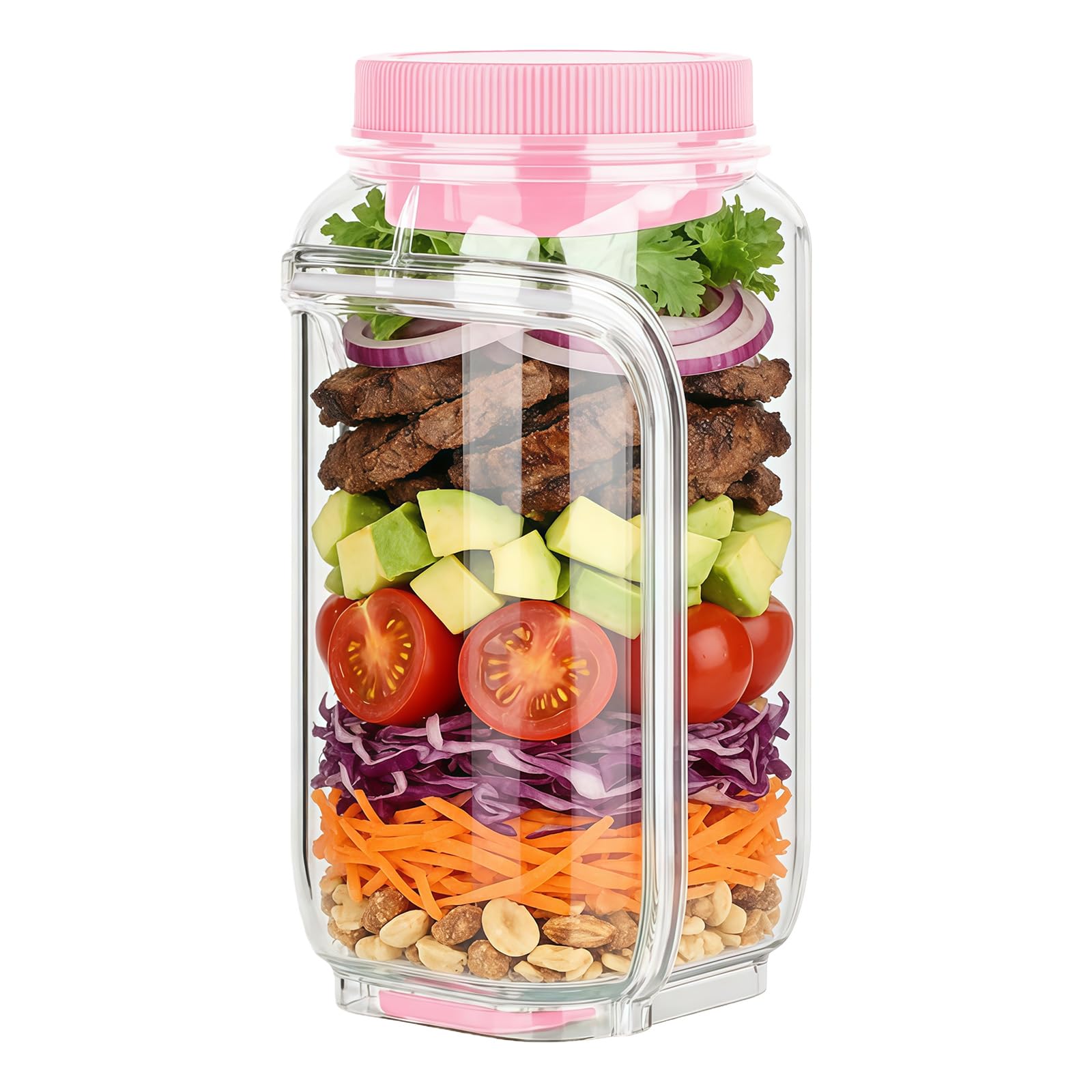 Kangnice Practical Food Storage Container for Meal Preparation Stackable Shape and Seal Maintain Ingredient Freshness Salad Container