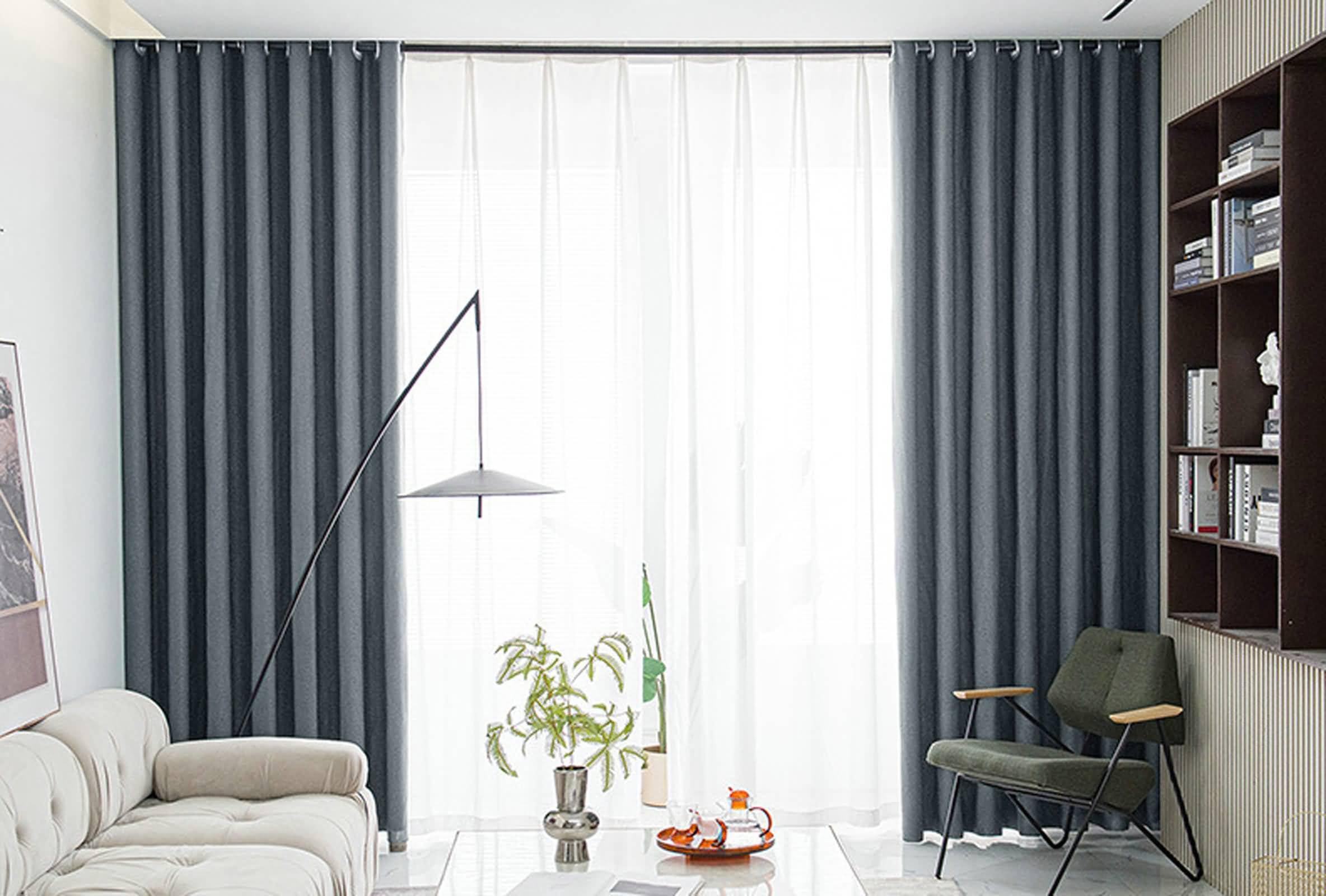 Bedroom Curtains 84 Inches Long 2 Panels, Dark Grey Room Darkening Thermal Blackout Curtains for Bedroom Living Room 42W x 84L inch