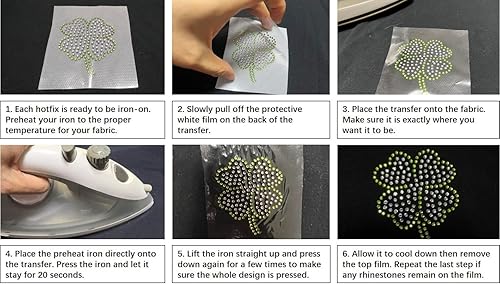 Miniatura 4 de Juego de 4 diamantes de imitación para la nariz con forma de corazón rosa 48 pulgadas de altura con parches de cristal termoadhesivos de