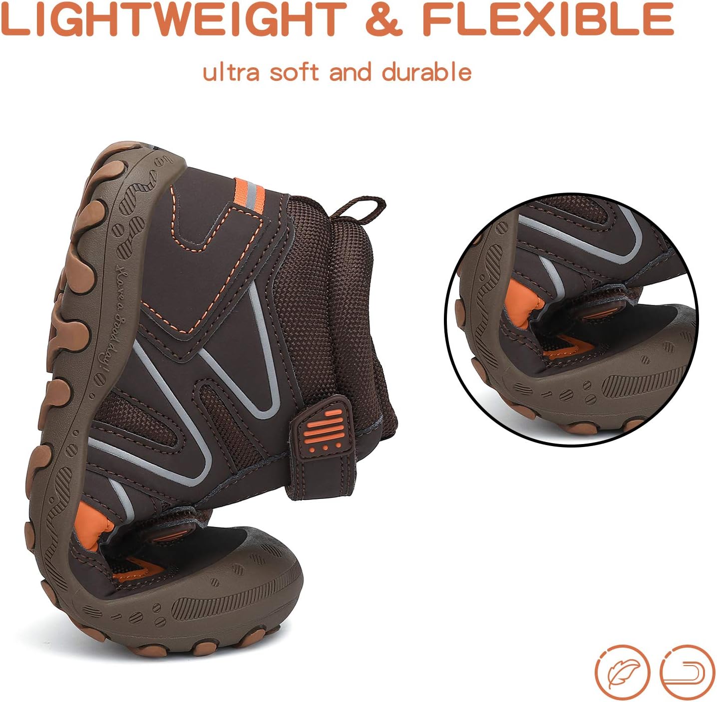 Mishansha Kids Water Resistant Hiking Boots, Boys Girls Anti Collision Anti-Skid Athletic Outdoor Adventure Trekking Shoes - Image 5