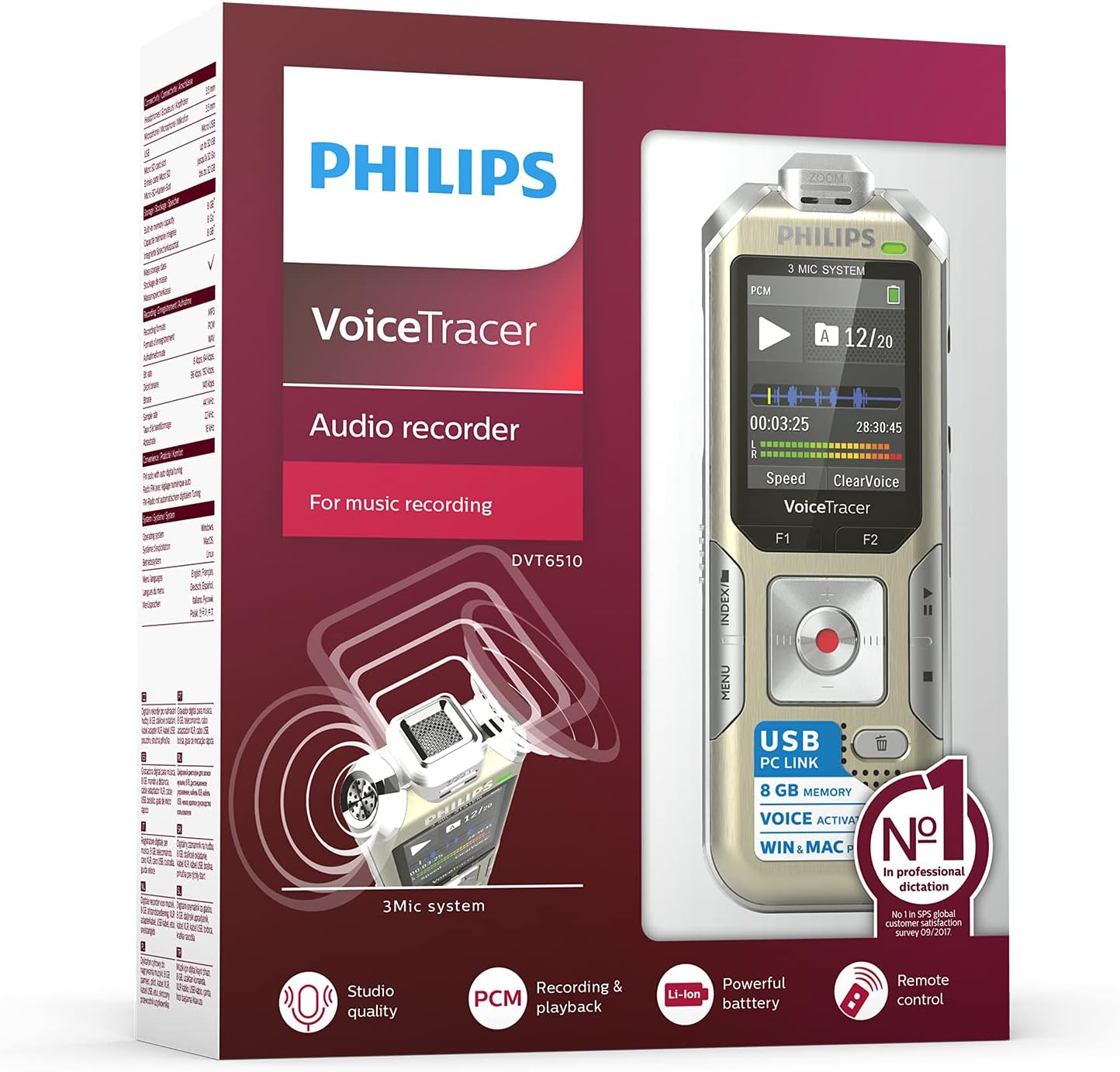 Philips Voice Tracer DVT6510 Digital Voice Recorder