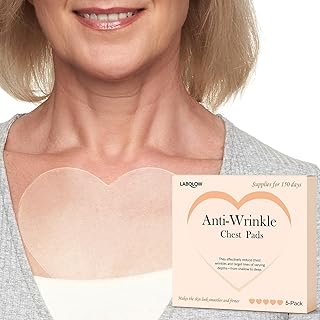 Chest Wrinkle Pads - 5-Pack Reusable Ant-Wrinkle Silicone Patches for Skin Firming,Silicone Patches Smoothing & Hydration & Skin Tightening Overnight Chest Pads (Lasts Up to 5 Months)