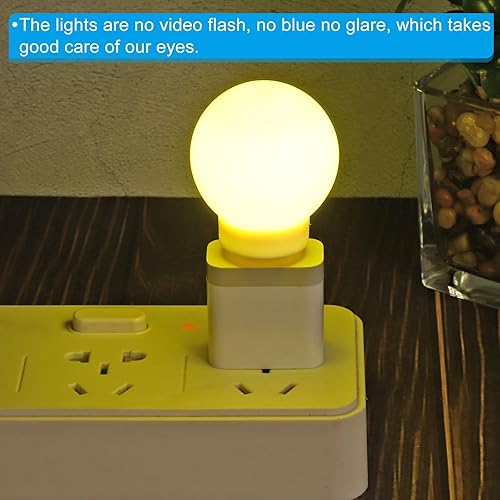 Miniatura 5 de PATIKIL Luz nocturna con enchufe USB, paquete de 6 lámparas LED portátiles de 1 W, mini bombilla LED para decoración del hogar, lectura, dormir,