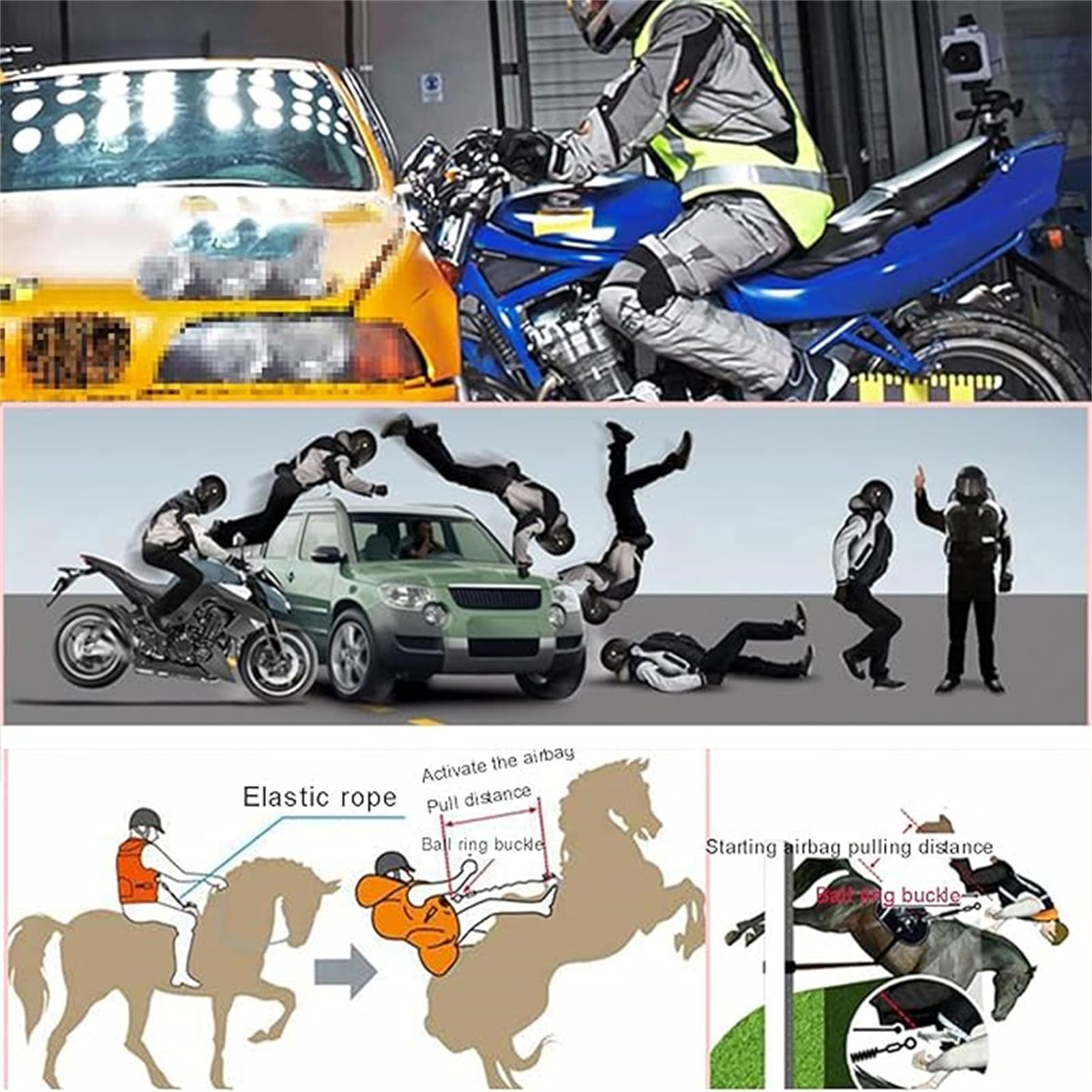 Équitation Airbag Gilet pour Enfants, Réglable Équitation Cheval Moto Équitation Équipement D'Entraînement Bouteille De Compression Non Incluse