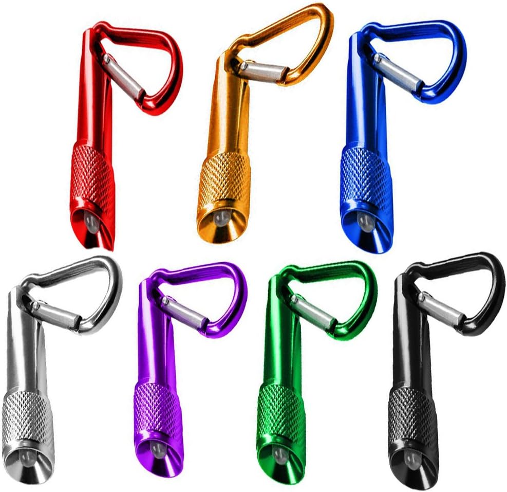 7pcs Mini LED Keychain Flashlight, Battery Powered Torch Light, for Camping, Hiking, Hunting, Backpacking, Fishing and other Outdoor Activities. (7 Colors)
